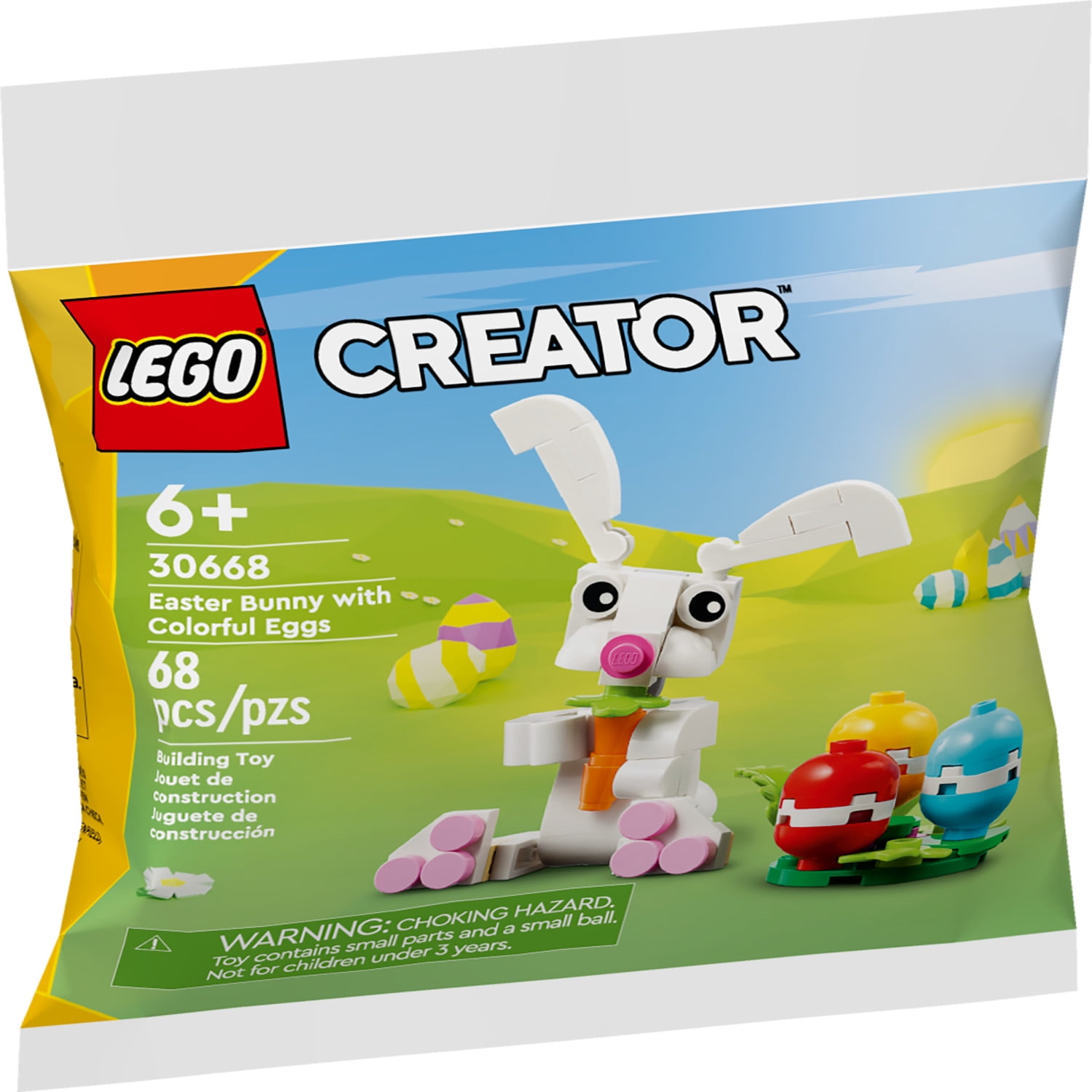 1-Tier Easter Pyramid Yellow with two Bunnies with Pannier