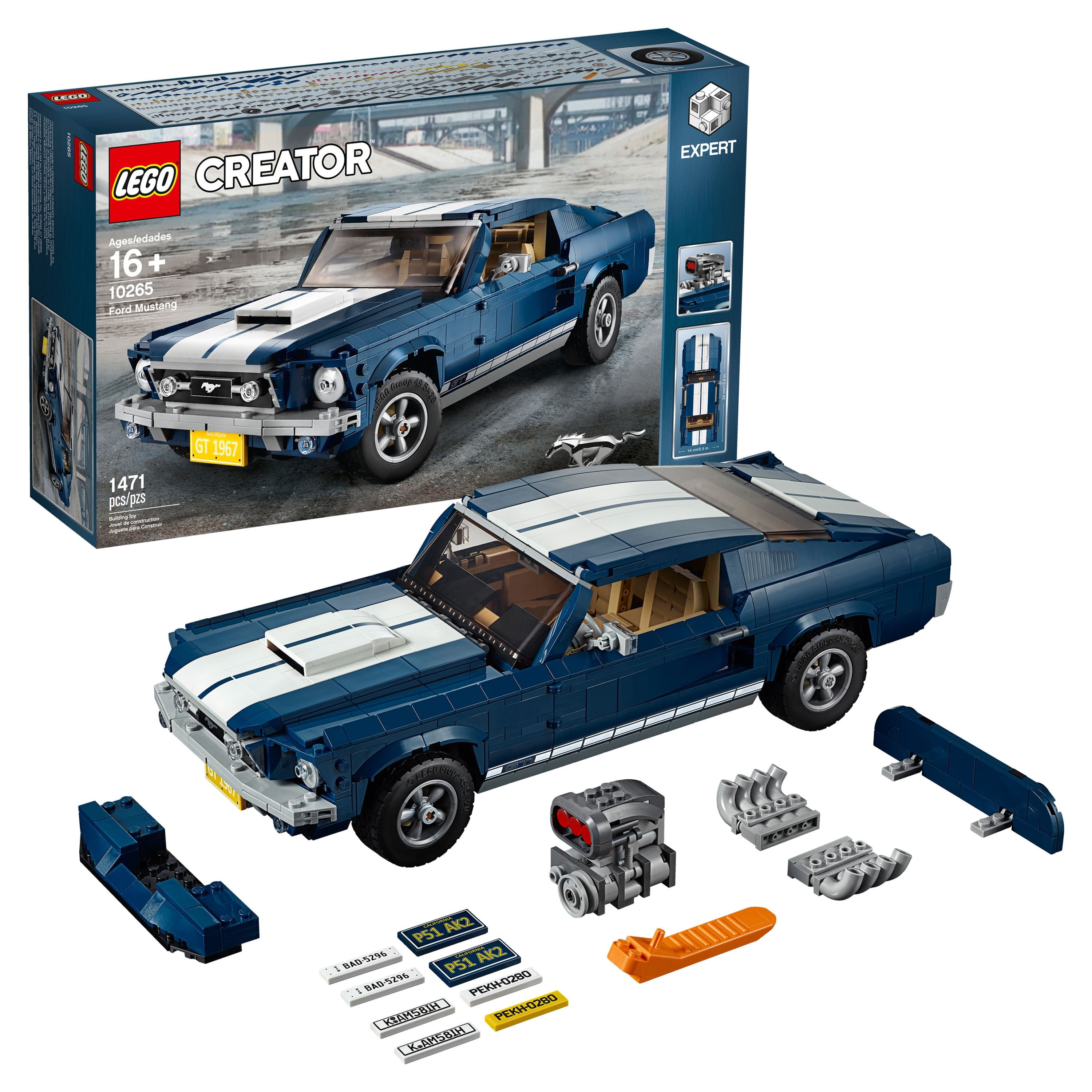 LEGO Creator Expert Ford Mustang 10265 Building Set - Exclusive Advanced  Collector's Car Model, Featuring Detailed Interior, V8 Engine, Home and