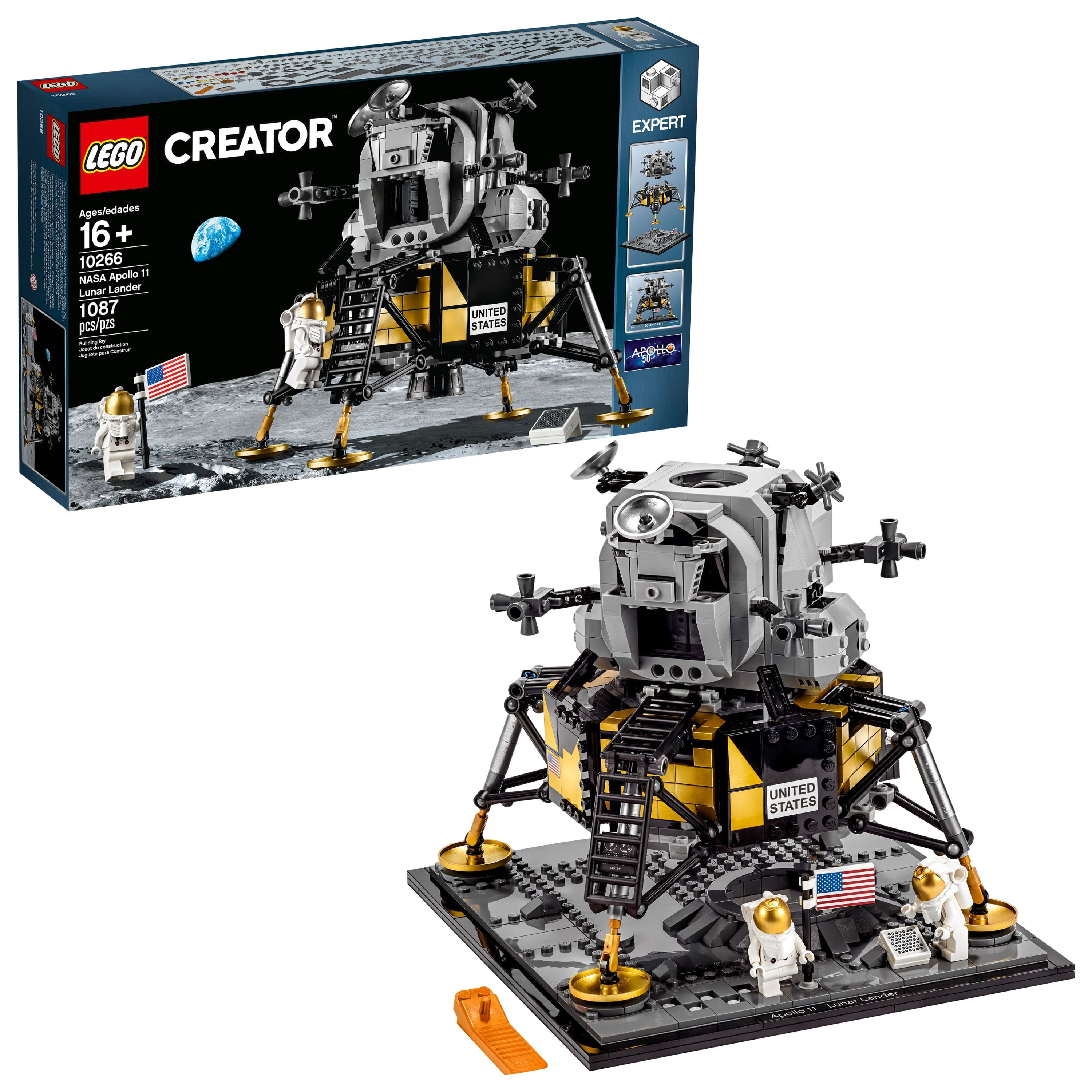 LEGO Creator Expert NASA Apollo 11 Lunar Lander 10266 Model Building for Adults, Astronaut Mini Figures, Lunar Lander Replica, Collectible For Home Office Décor, Gift Idea for Space Lovers - Walmart.com