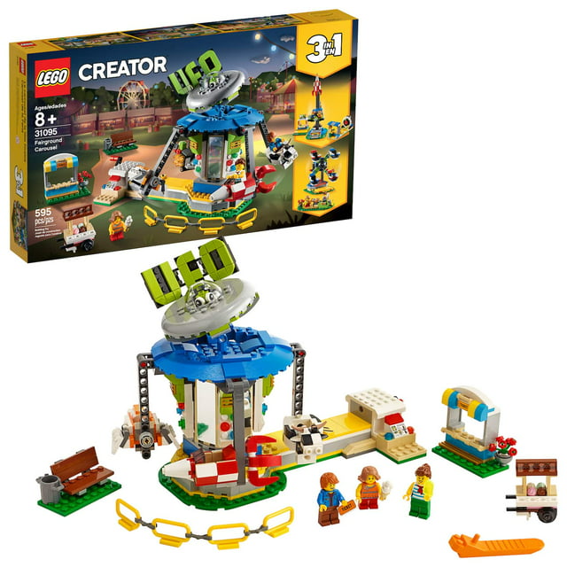LEGO Creator Fairground Carousel 31095 Space-Themed Building Kit (595 Pieces)