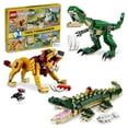 thumbnail image 1 of LEGO 3 in 1 Creator Mighty Dinosaurs set, featuring a T-rex, Triceratops, and Pterodactyl, 1 of 7