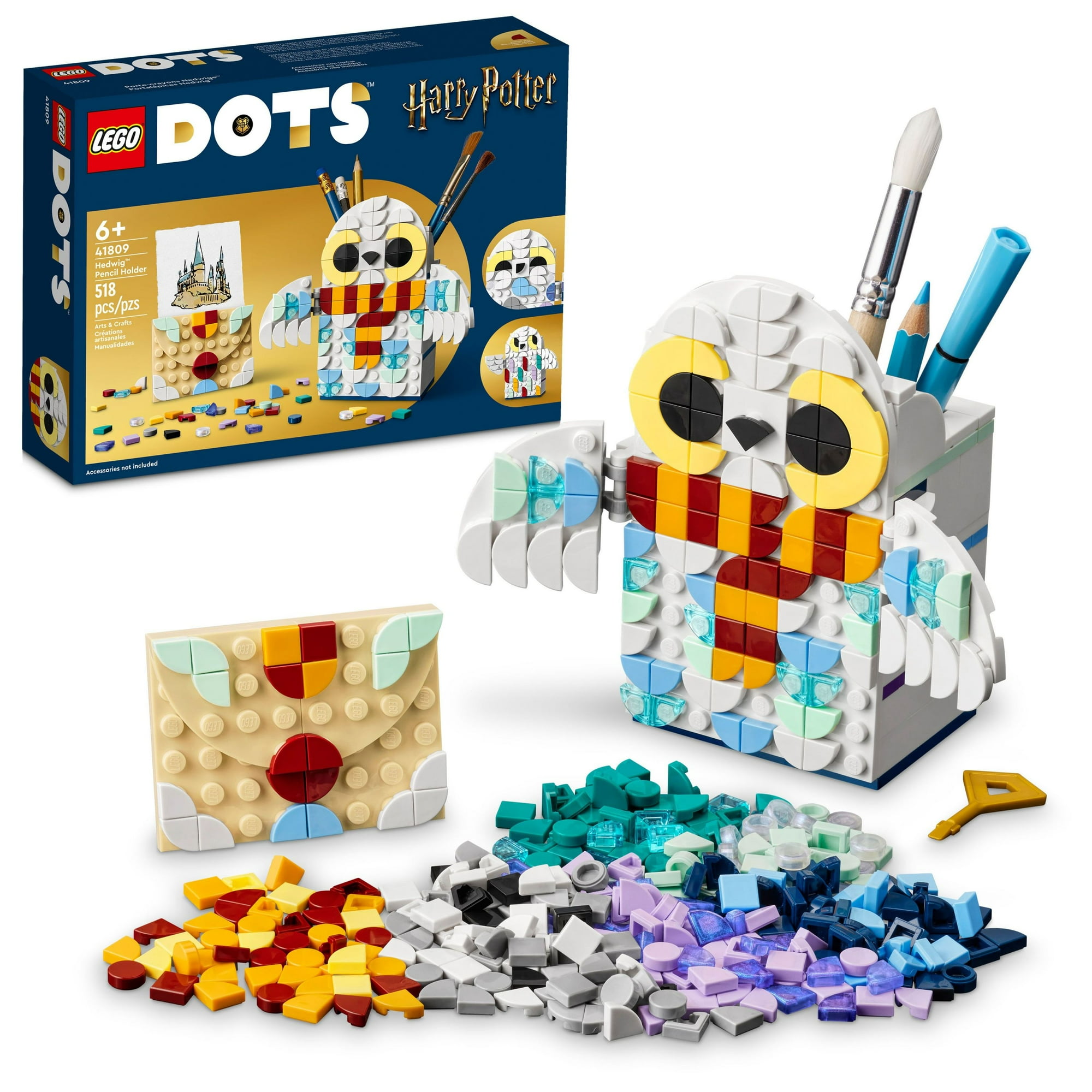 LEGO DOTS Hedwig Pencil Holder 41809, Harry Potter Owl Desk ...