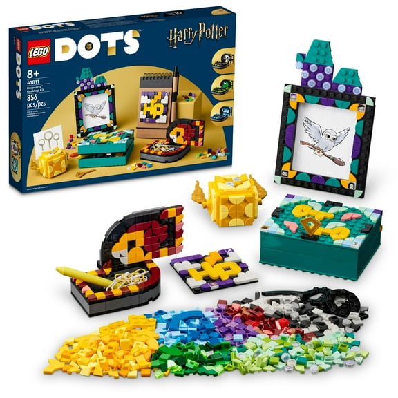 LEGO DOTS Hogwarts Desktop Kit 41811, DIY Harry Potter Back to School Accessories and Supplies, Desk Dcor Items and Patch Sticker, Crafts Toys
