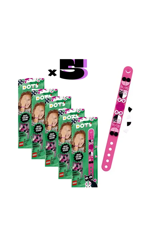 DOTS Party Pack - 5x Funky Animals Bracelet 41901 Birthday Bundle