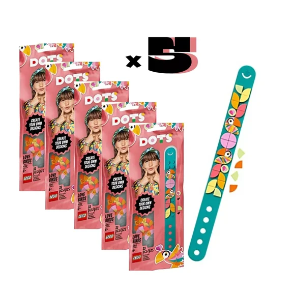 LEGO DOTS Party Pack - 5x Love Birds Bracelet 41912 Birthday Bundle