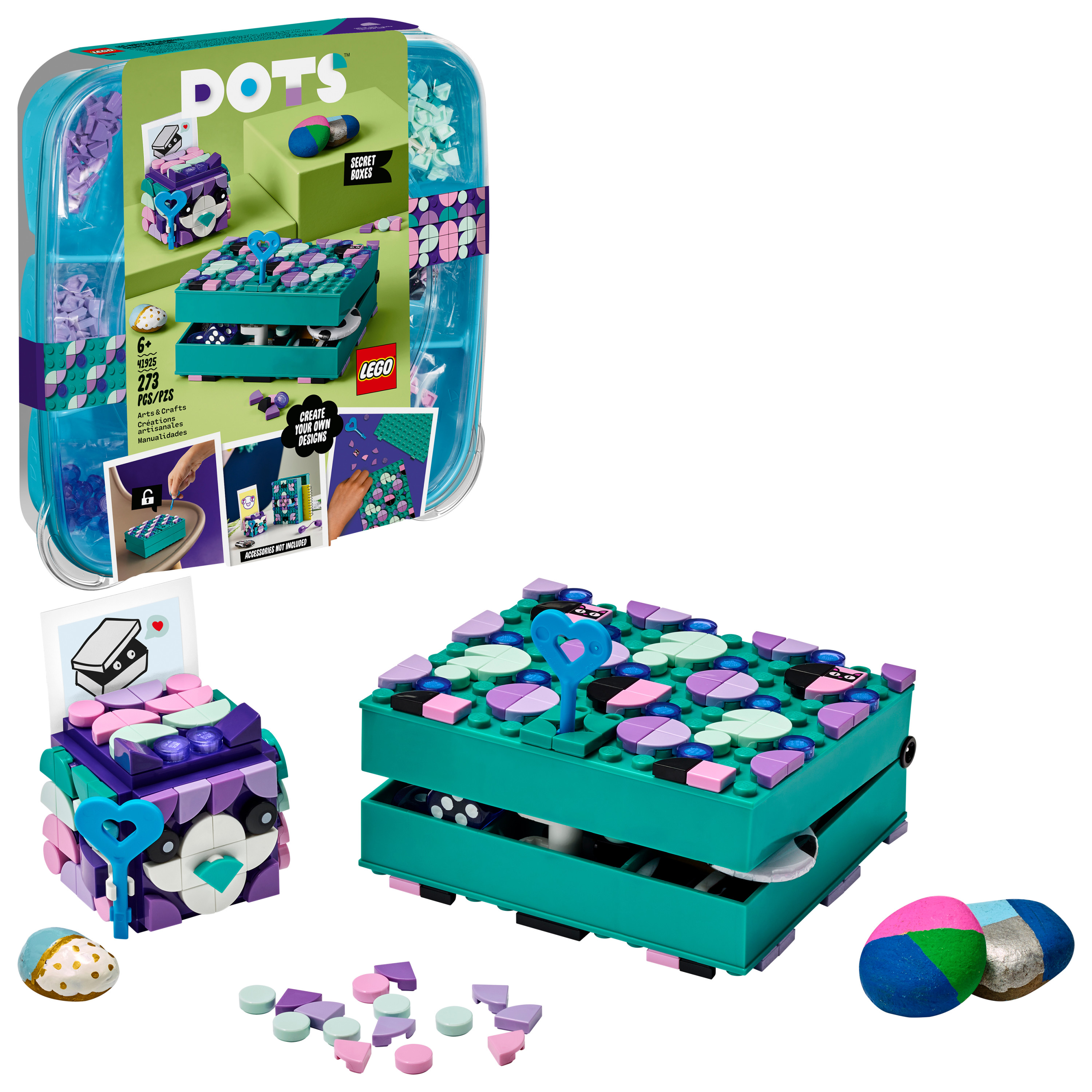LEGO DOTS Secret Boxes 41925 DIY Craft Decorations Kit; Makes a Creative Gift for Kids (273 Pieces) - image 1 of 7