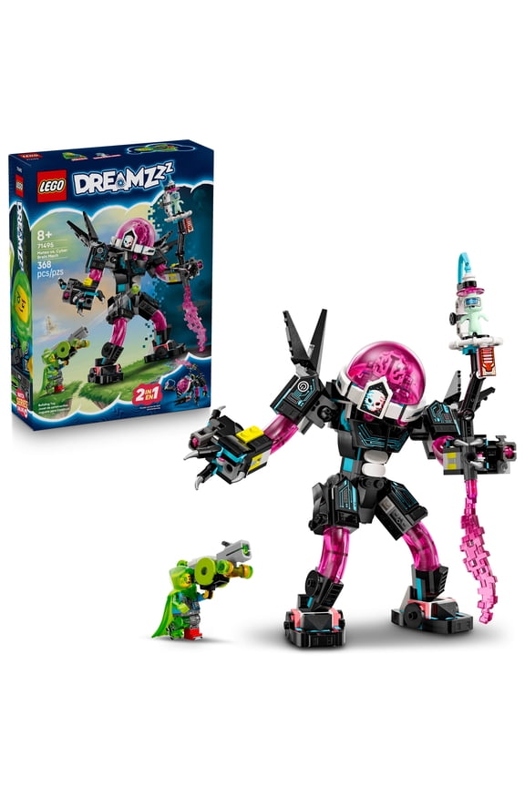DREAMZzz Mateo vs. Cyber Brain Mech Robot Building Toy for Kids - Pretend Play Set W/Matteo & Dreamling Toy Figures for Boys & Girls, Ages 8+ - 2 Ways to Build - Gift Idea for Birthdays - 71495