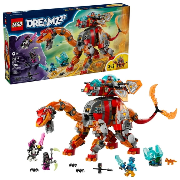LEGO DREAMZzz Dino Jet Dinosaur Building Toy for Boys & Girls - Pretend Play Set for Kids, Ages 9+, W/2 Build Options - Includes 4 Minifigures - Gift Idea for Birthdays - 71514