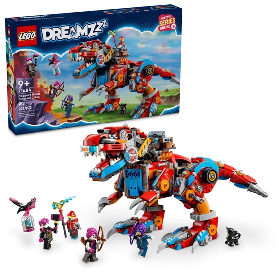 LEGO DREAMZzz Coopers Robot Dinosaur C-Rex Toy, Transforms from a Pterodactyl to a T-Rex, 71484