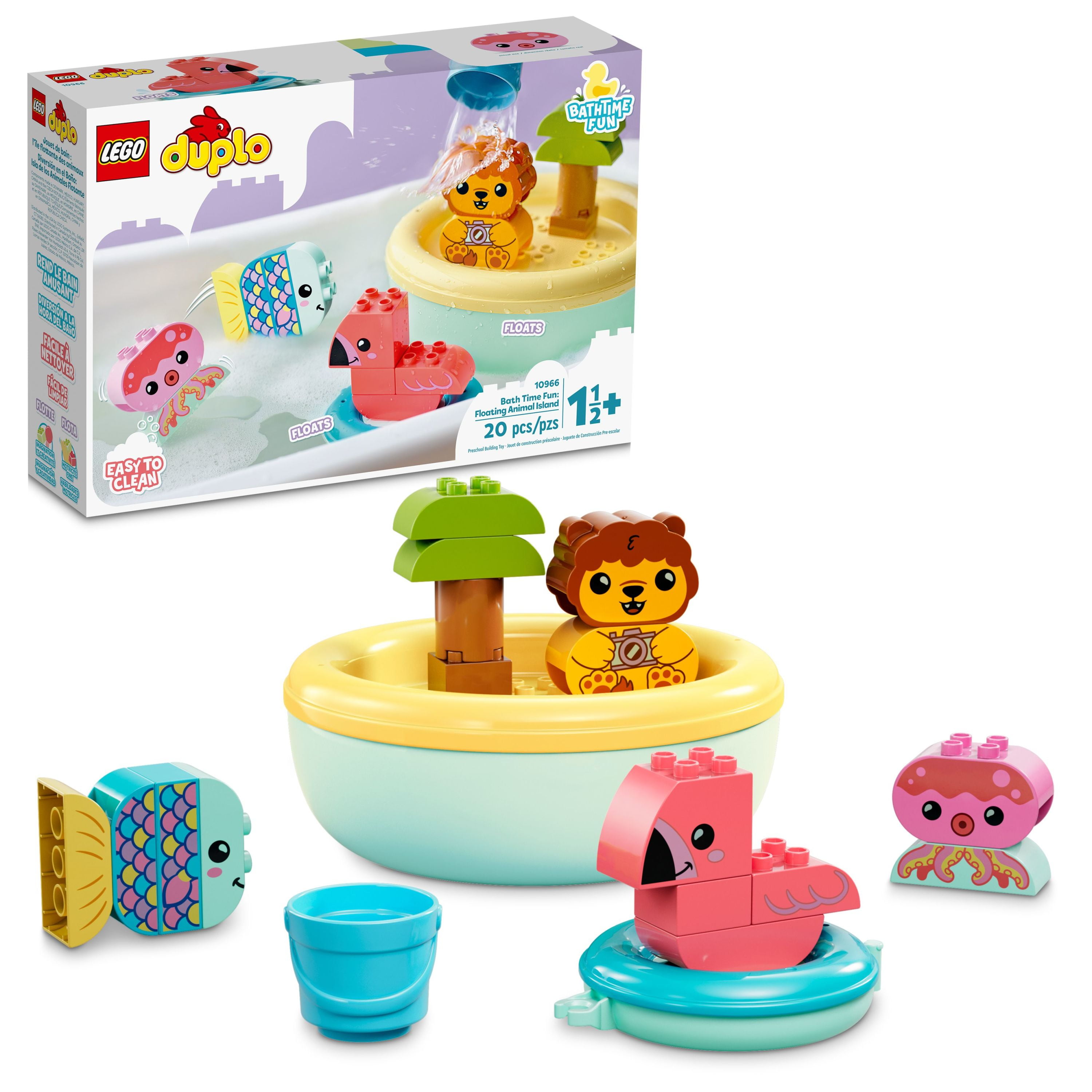 tæppe katolsk Tilintetgøre LEGO DUPLO Bath Time Fun: Floating Animal Island 10966 Bath Toy for Babies  and Toddlers 1.5 plus Years Old, Baby Bathtub Water Toys, Easy to Clean -  Walmart.com