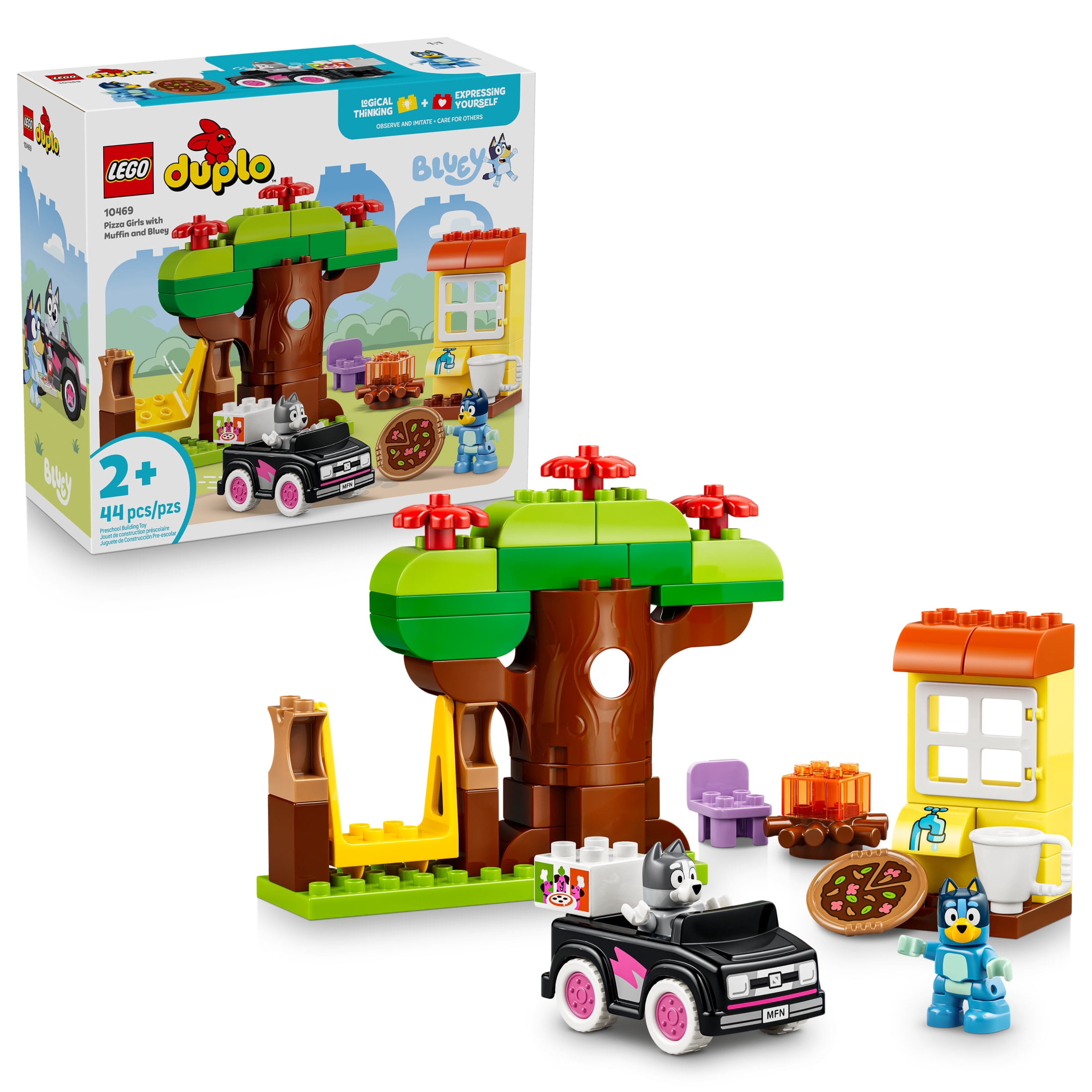 LEGO DUPLO Bluey Pizza Girls with Muffin and Bluey - Learning and