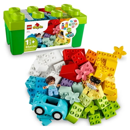 LEGO DUPLO Classic Brick Box Building Set with Storage 10913, Toy Car, Number Bricks and More, Learning Toys for Toddlers, Boys & Girls 18 Months Old