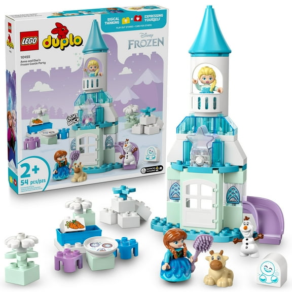 LEGO DUPLO Disney Anna and Elsas Frozen Castle Party - Toddler Toy for Girls and Boys 2+ - Building Blocks for Pretend Play and Sensory Development - Preschool Learning Gift for Kids - 10455