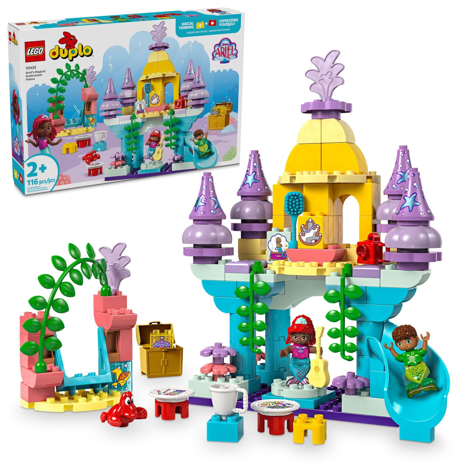 LEGO DUPLO Disney Ariels Magical Underwater Palace Building Set, The Little Mermaid Toy for Toddlers, 10435