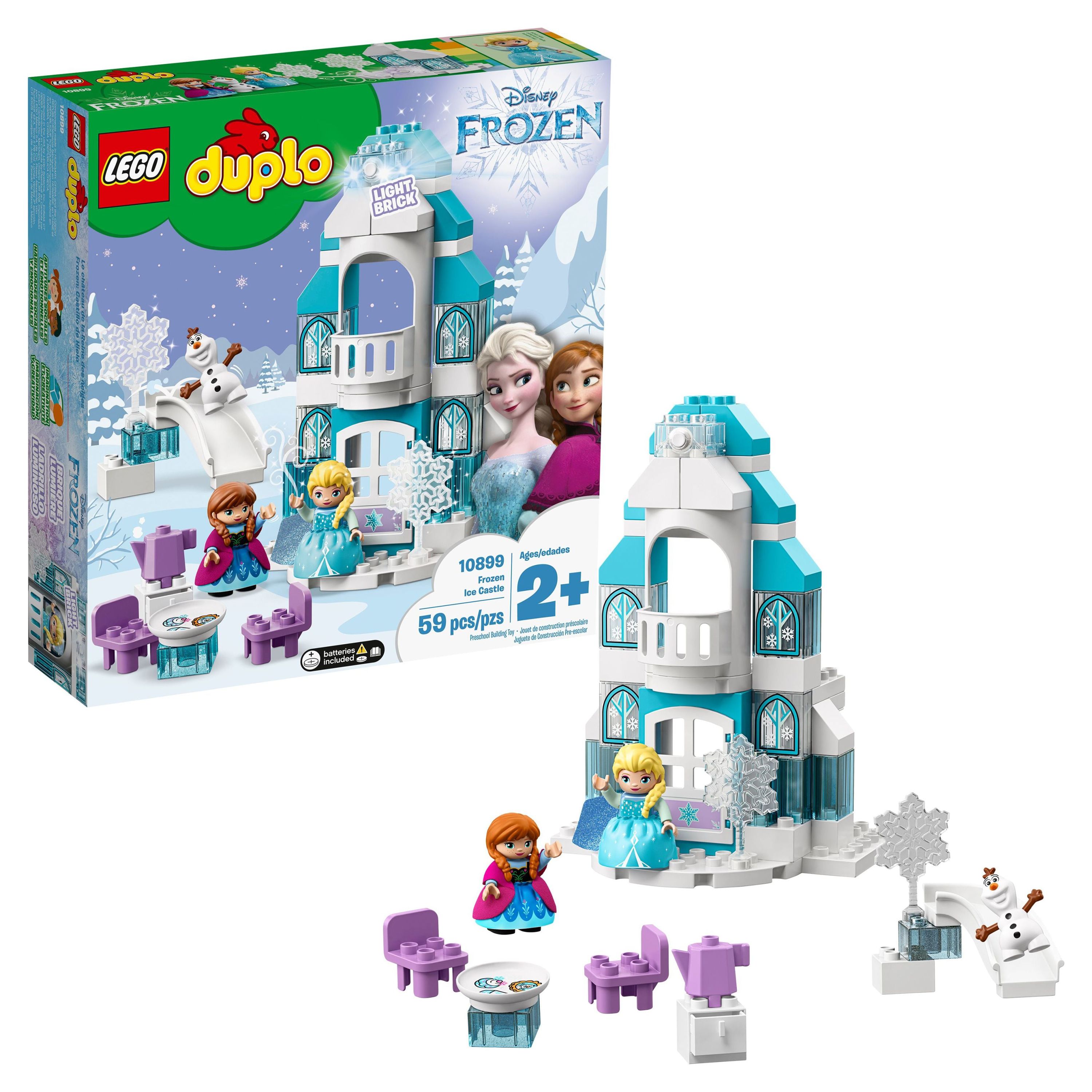 LEGO DUPLO Disney Princess Frozen Ice Castle 10899 Building Toy with Light Brick, Princess Elsa and Anna Mini-Dolls plus Olaf Figure, Gifts for 2 Year Old Toddlers, Girls & Boys - image 1 of 3