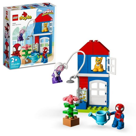 LEGO DUPLO Marvel Spider-Mans House, with Spidey, Ghost-Spider and Bootsie the Cat Minifigures, Spidey and His Amazing Friends Super Hero Gift Idea for Toddlers, Boys, and Girls, 10995