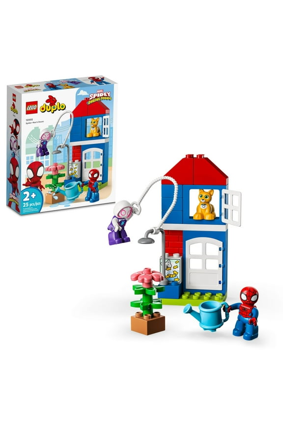 DUPLO Marvel Spider-Mans House, with Spidey, Ghost-Spider and Bootsie the Cat Minifigures, Spidey and His Amazing Friends Super Hero Gift Idea for Toddlers, Boys, and Girls, 10995