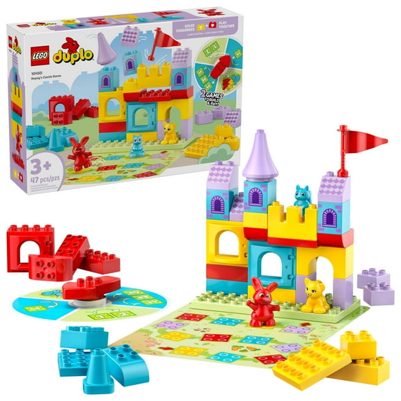LEGO DUPLO Hopsys Castle Game Building Toy for Pretend Play - Learning & Education Play Set for Boys & Girls, Ages 3+ - Toddlers Learn Skills Through Play - Gift Idea for Family Game Night - 10450