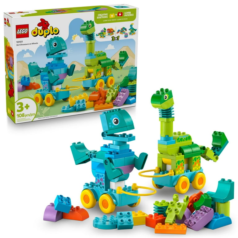 LEGO DUPLO Town in Dinosaurs on Wheels Learning Toy for