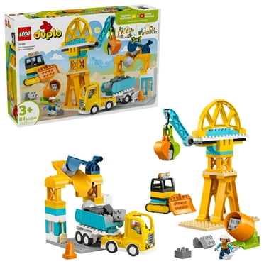 LEGO DUPLO Town 3 in 1 Construction Site and Vehicles Toys for Toddlers - Pretend Play Set for Boys & Girls, Ages 3+ - Building Blocks for Fine Motor Skills Practice - Gift for Birthdays - 10476