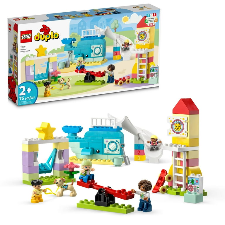 LEGO DUPLO Town Playground Set for Toddlers, Whale Slide, Rocket