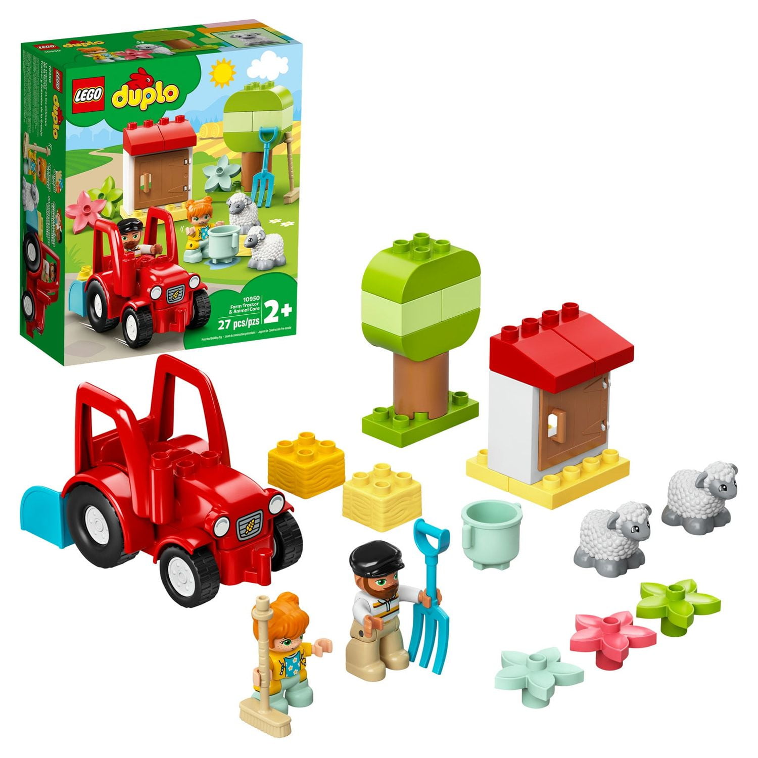 LEGO DUPLO Town Farm Tractor & Animal Care 10950 Creative Playset for  Toddlers (27 Pieces) 
