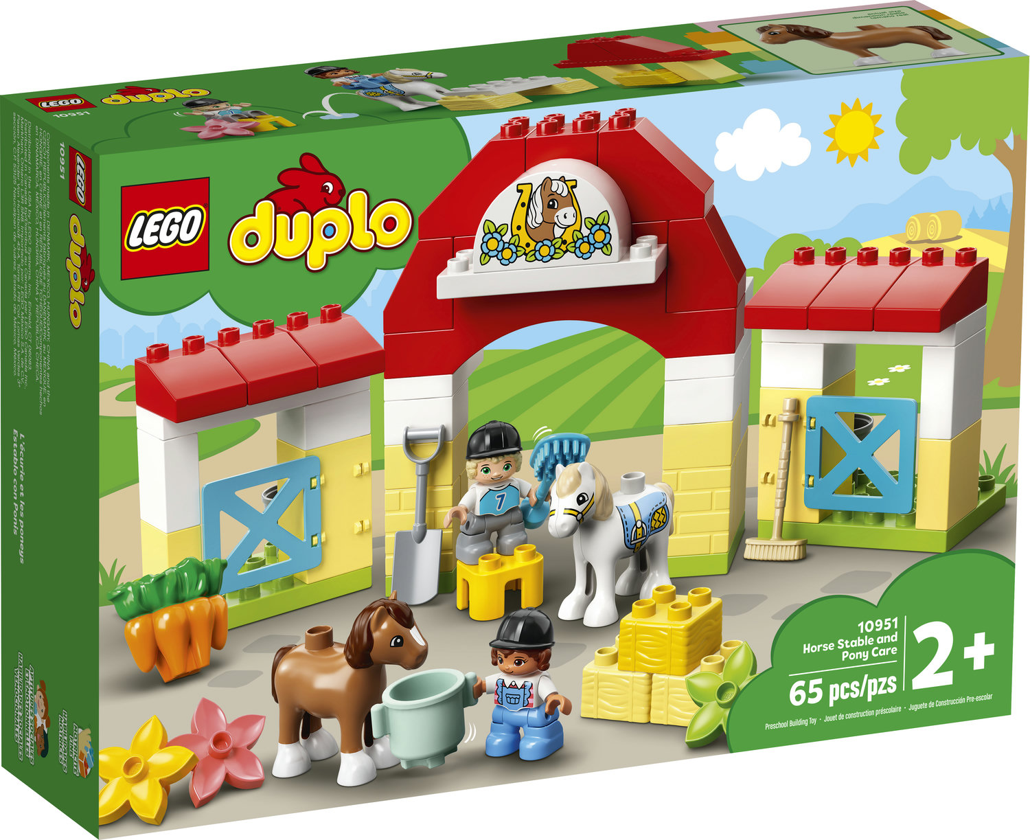 LEGO DUPLO Town Horse Stable and Pony Care 10951 Learning Toy for Preschoolers (65 Pieces) - image 1 of 9