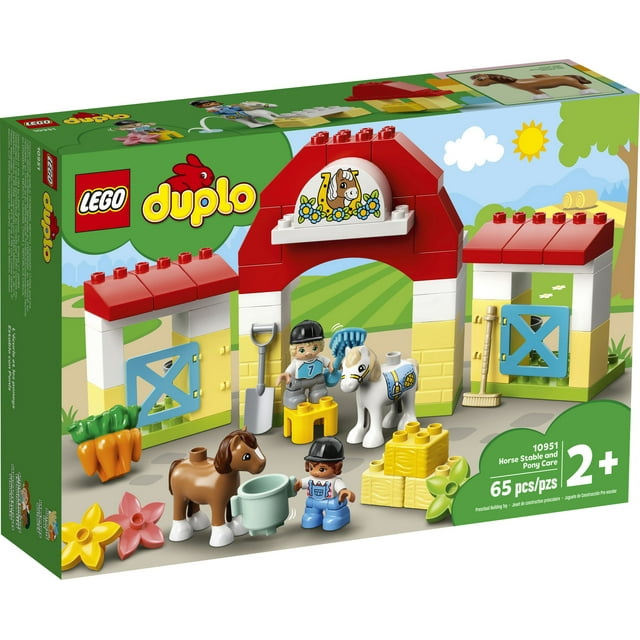 LEGO DUPLO Town Horse Stable and Pony Care 10951 Learning Toy for Preschoolers (65 Pieces)
