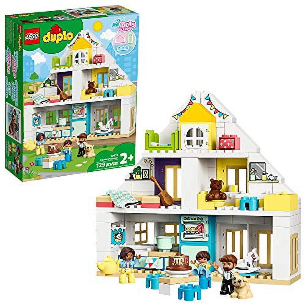 LEGO DUPLO Town Modular Playhouse 10929 Dollhouse with Furniture and a Family Great Educational Toy for Toddlers 130 Pieces