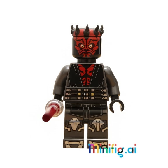 LEGO Darth Maul Minifigure Star Wars Sith Villain Detailed Red Lightsaber