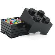 LEGO Desk Drawer 4 Knobs Stackable Storage Box | Black