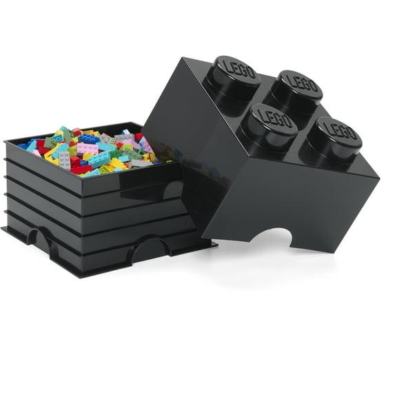 LEGO Desk Drawer 4 Knobs Stackable Storage Box | Black