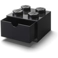 thumbnail image 1 of LEGO Desk Drawer 4 Knobs Stackable Storage Box | Black, 1 of 3
