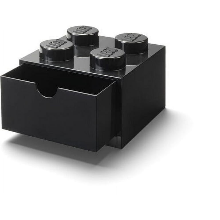 Lego Desk Drawer 4 Knobs Stackable Storage Box Black
