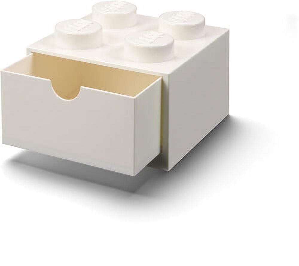 LEGO Desk Drawer Stackable Storage with 4 Knobs, in White