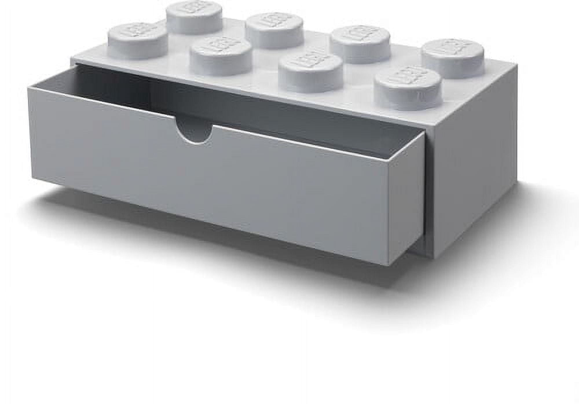 LEGO Desk Drawer Stackable Storage with 8 Knobs, Grey - Walmart.com