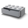 thumbnail image 1 of LEGO Desk Drawer Stackable Storage with 8 Knobs, Grey, 1 of 7