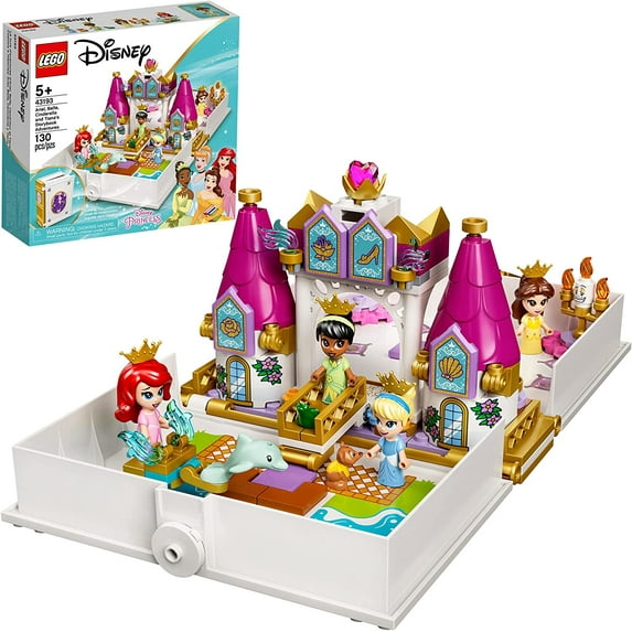 LEGO Disney Ariel, Belle, Cinderella and Tiana's Storybook Adventures 43193 Building Toy (130 Pieces)