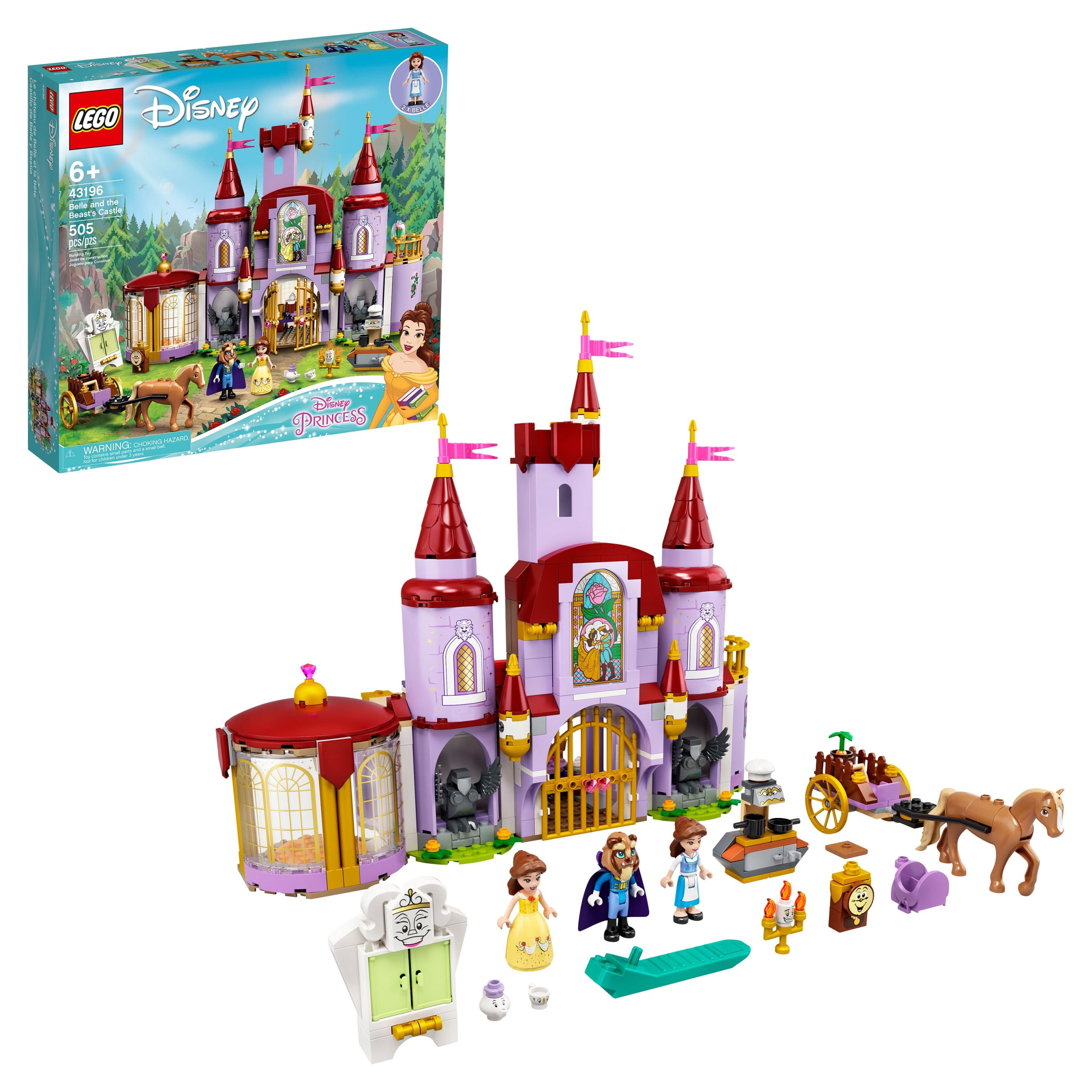 LEGO Disney Belle and the Beast’s Castle 43196 Building Toys from The  Beauty and the Beast Movie with Horse Toy, plus Disney Princess & Prince  Mini