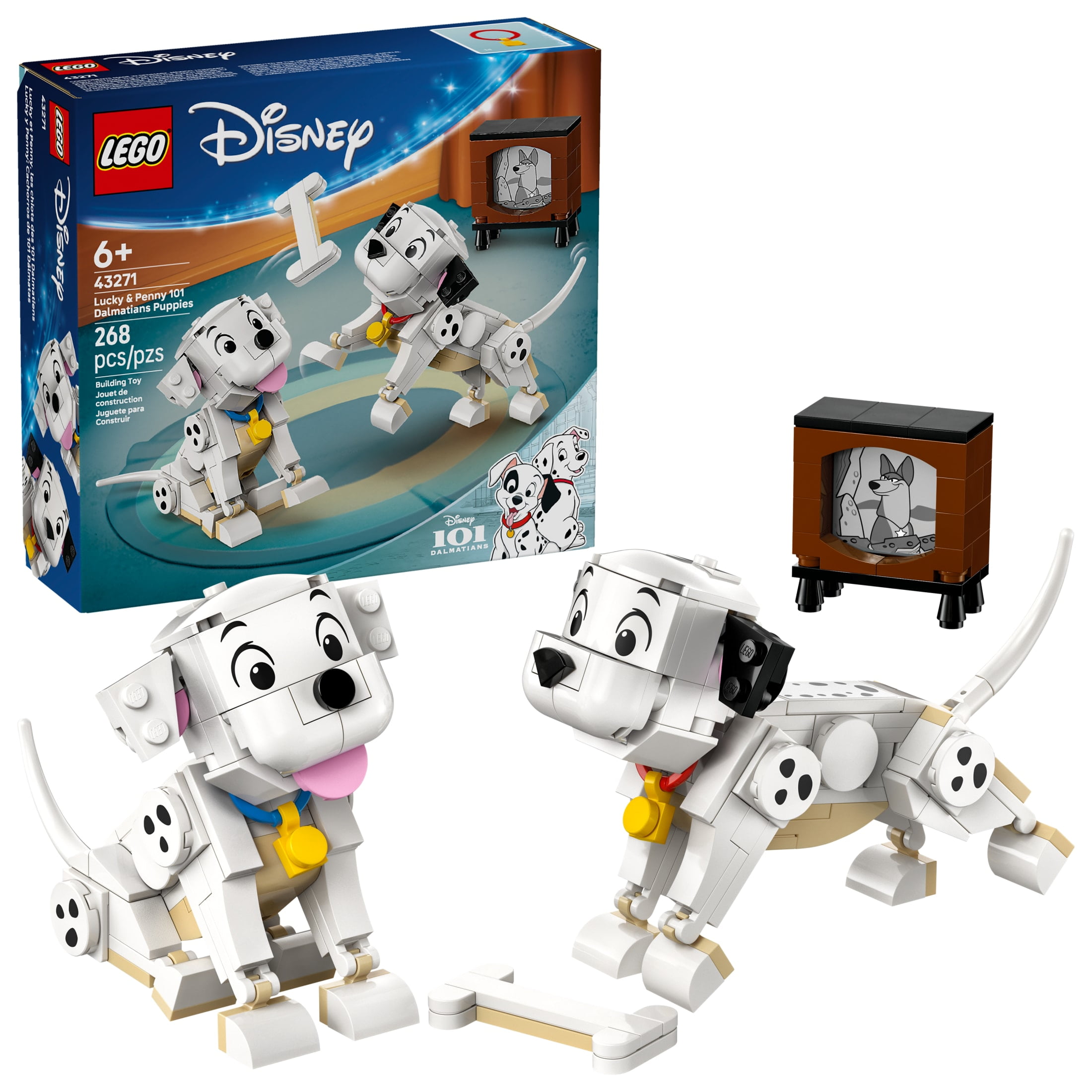 LEGO Disney Lucky & Penny 101 Dalmatians Puppies Building Toys - Pretend Play Set for Girls & Boys, Ages 6+ - Learning and Educational Toy - Gift for Christmas - 43271