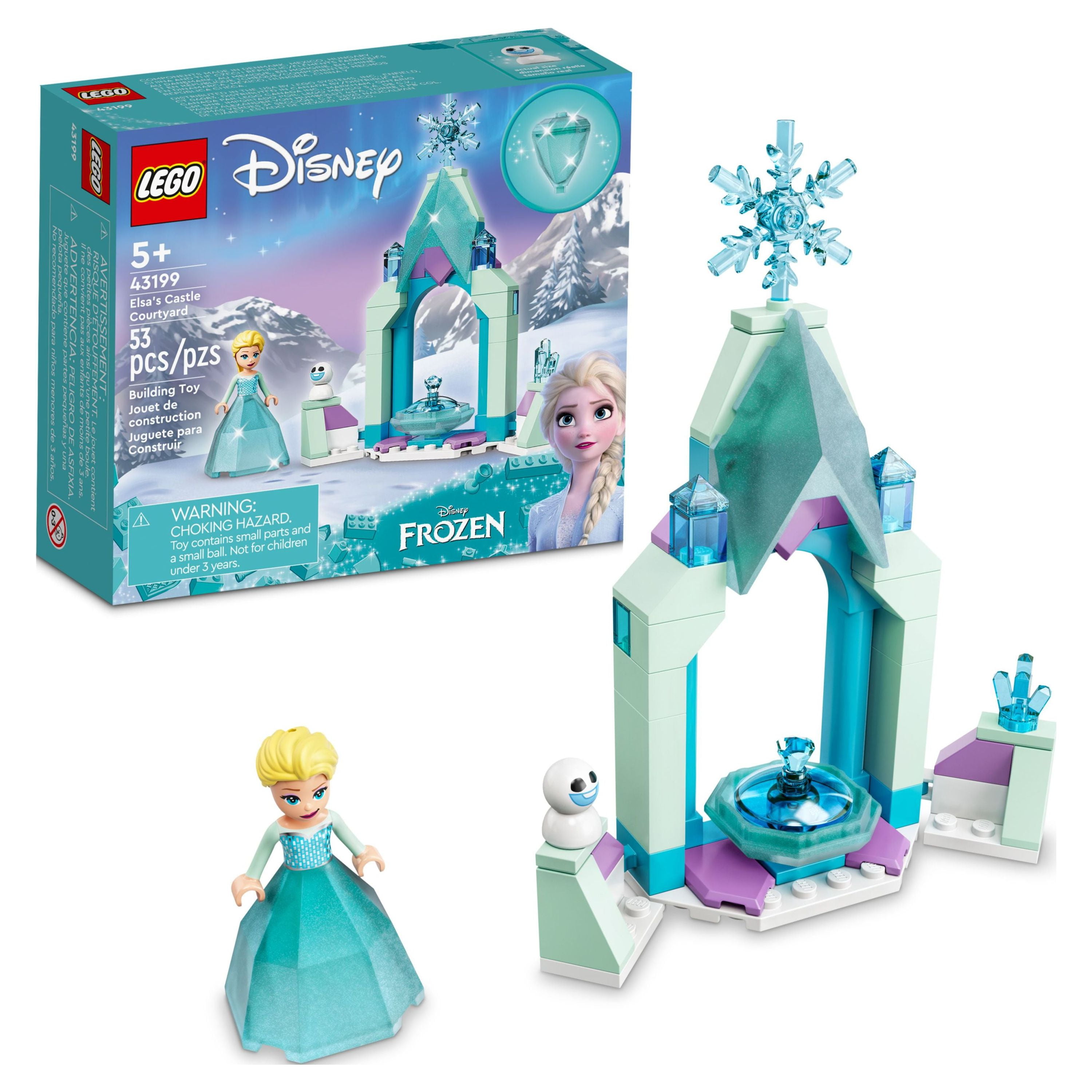 LEGO Disney Elsa's Castle Courtyard 43199 Building Set, Disney Frozen Ice  Castle with Princess Elsa Mini Doll Figure, Disney Princess Toy Set for  Kids Age 5+, Great Gift for Birthday or Any