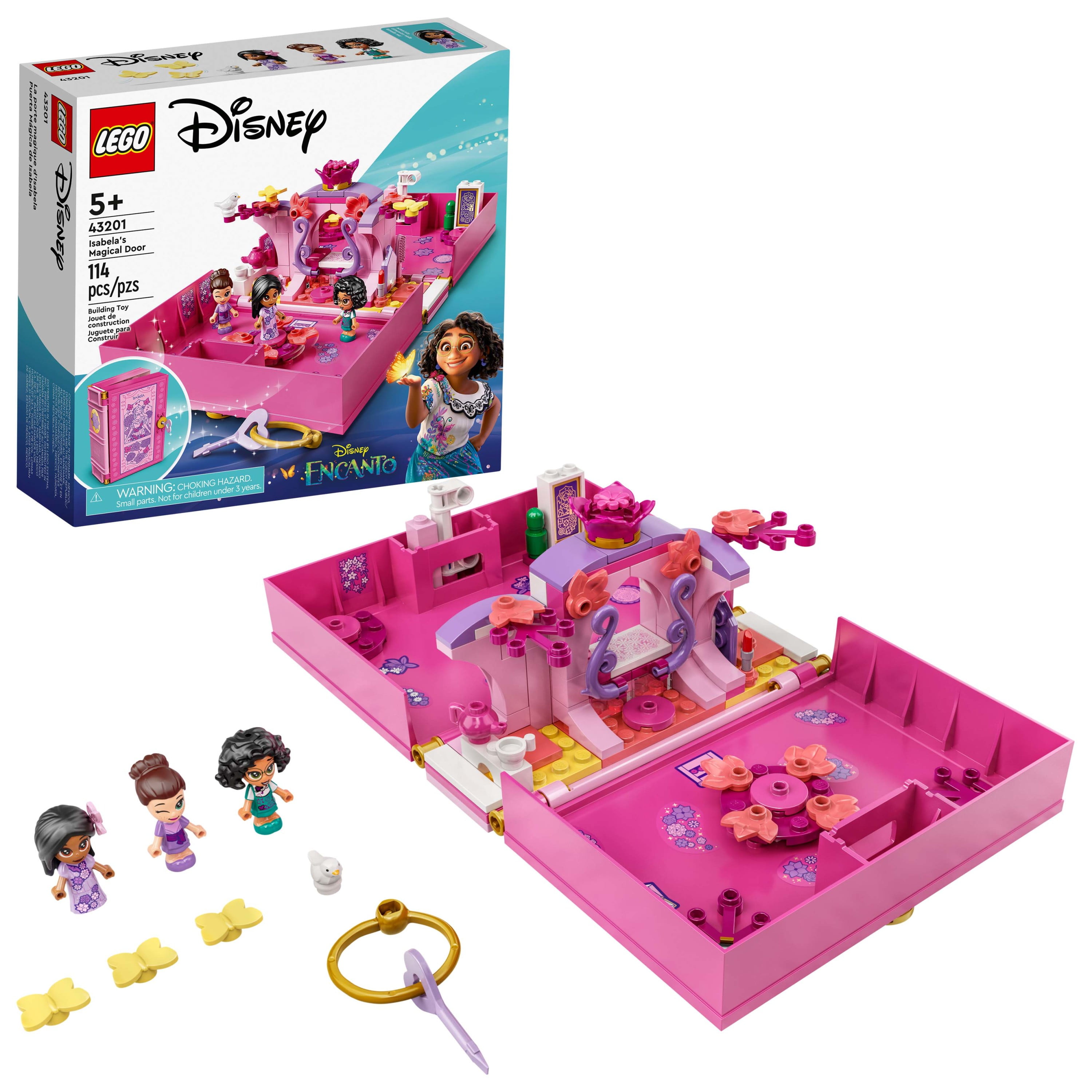 LEGO Disney Encanto Isabela’s Magical Door 43201 Building Kit; A Great Construction Toy for Kids’, with Butterflies, a Bird and Memorable Characters in a Foldable Flower Room (114 Pieces)