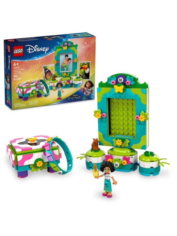 Disney Encanto Mirabels Photo Frame and Jewelry Box, Buildable Disney Toy for Kids with Play Bracelet and Mirabel Madrigal Mini-Doll, Jewelry Box Gift for Girls and Boys Ages 6 and Up, 43239