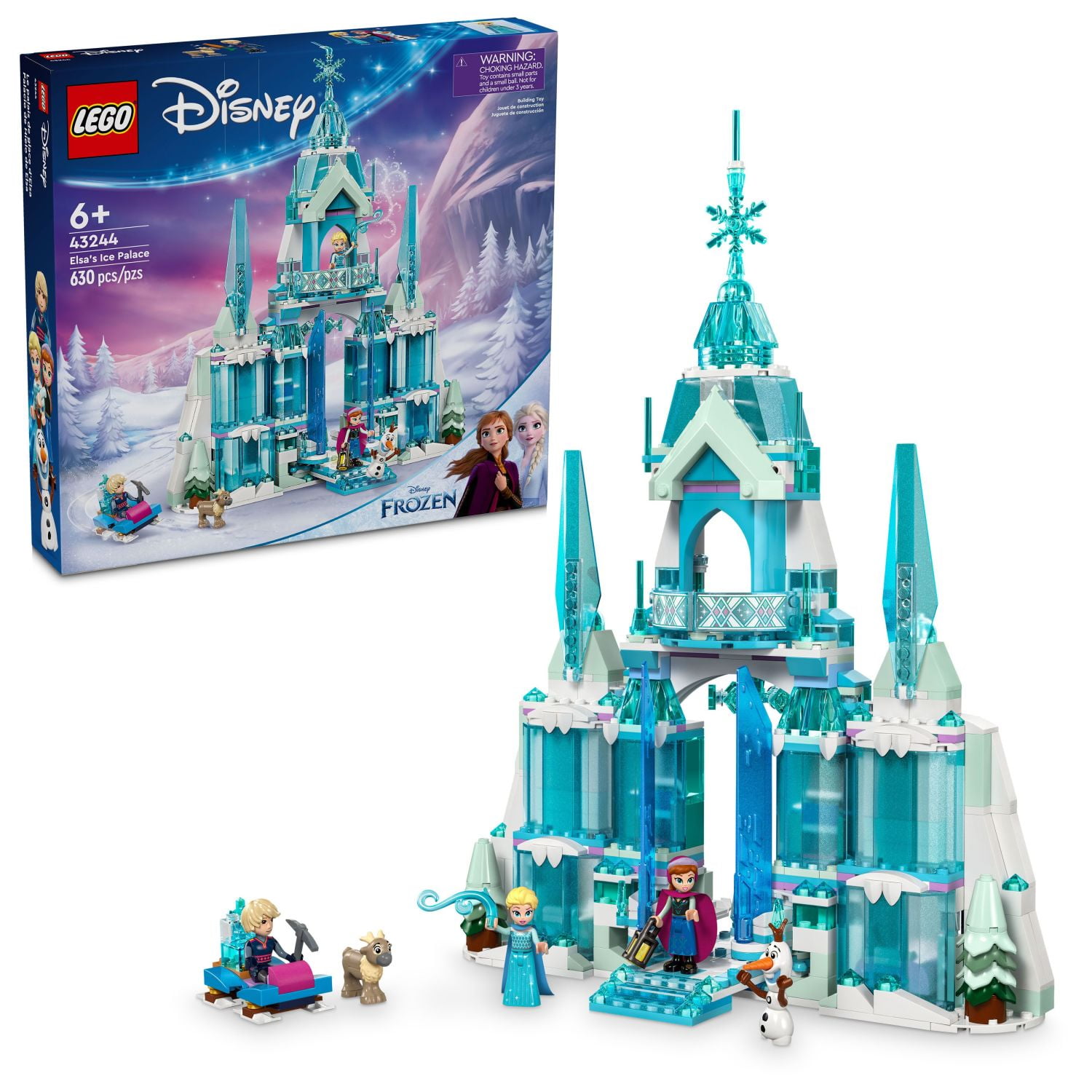 LEGO Disney Frozen Elsas Ice Palace Building Set for Kids, Princess Castle with Anna and Elsa Mini-Doll Figures, Disney Princess Toy Gift Idea for Girls, Boys and Movie Fans Ages 6 and Up, 43244