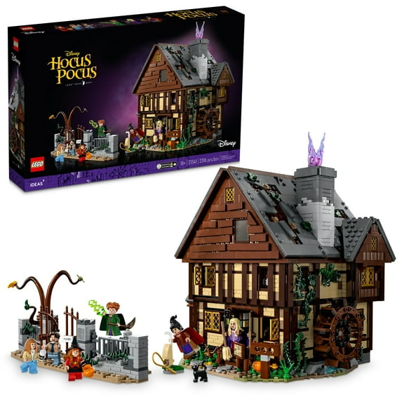 LEGO Ideas Disney Hocus Pocus The Sanderson Sister's Cottage - Building Set for Adults, Men & Women, Age 18+ - Unique Gift for Fans W/ Sister Minifigures - 21341