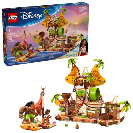 LEGO Disney Moana 2 Kakamora Barge Kids Toy - Pretend Play Building Set for Boys and Girls, Ages 7+ - 9 Characters, Including Moana, Maui, Kotu, and HeiHei - Gift Idea for Birthdays - 43258