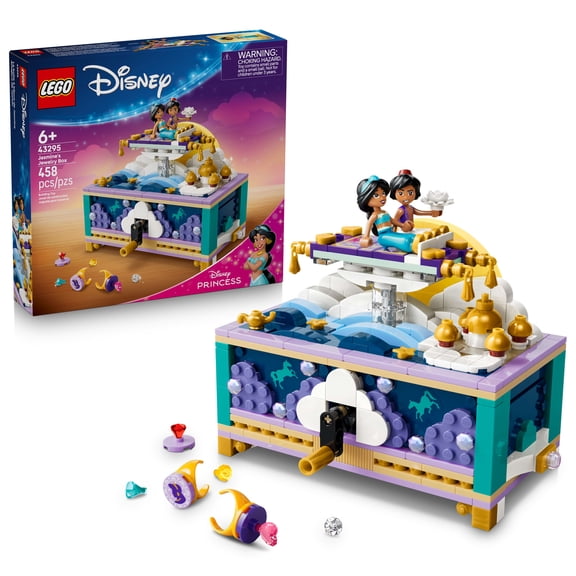 LEGO Disney Princess Jasmine's Jewelry Box - Building Toy for Girls & Boys, Ages 6+ - Disney Gift for Kids - Includes Magic Carpet, Aladdin & Jasmin Figures - 43295