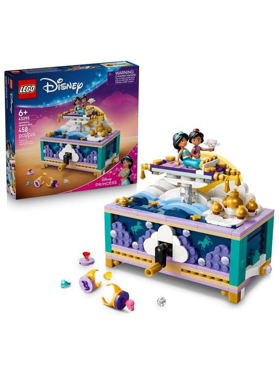 Disney Princess Jasmine's Jewelry Box - Building Toy for Girls & Boys, Ages 6+ - Disney Gift for Kids - Includes Magic Carpet, Aladdin & Jasmin Figures - 43295