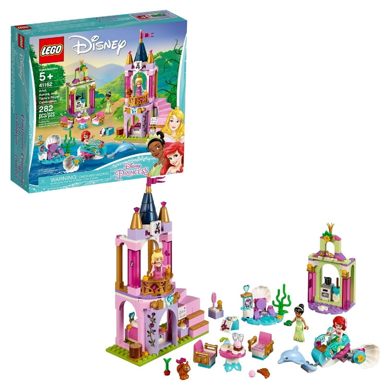 LEGO Disney Princess Ariel, Aurora, and Tiana's Royal Celebration 41162  Princess Castle Building Set