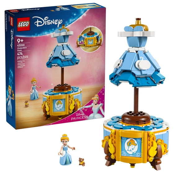 LEGO Disney Princess Cinderellas Dress Kids Toy with Minidoll Character - Fun Building Toy for Girls and Boys Ages 9 and Up - Disney Gift Idea for Fans and Fashion Lovers - 43266